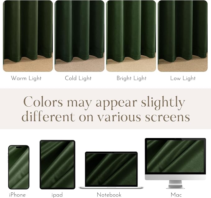 NICETOWN Green Velvet Curtains 108 inches - Image 7