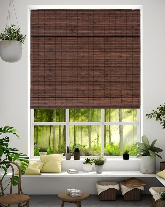 24''W X 72'''H Cordless Bamboo Roman Shades by Chryeiiu