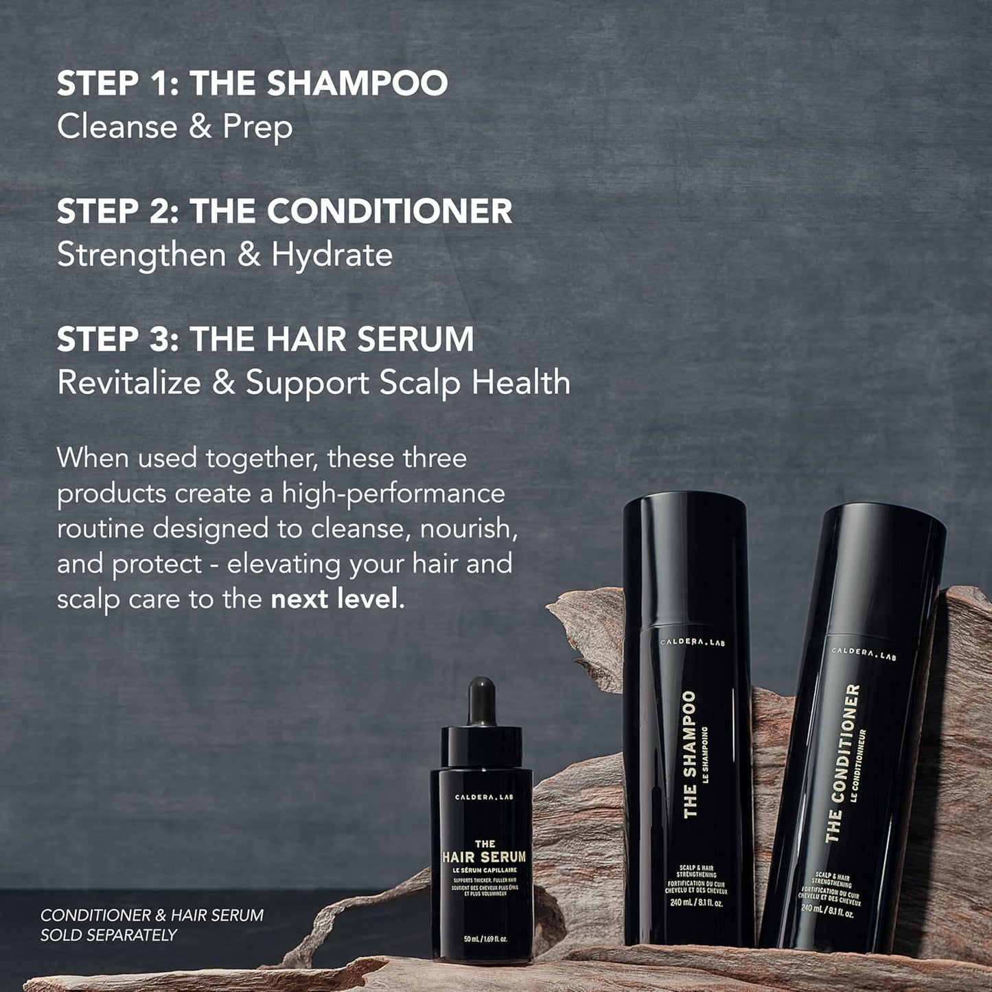 Caldera + Lab The Shampoo | Men’s Shampoo for Healthy Hair, Sulfate-Free Daily Cleanser, Dermatologically Tested - All Hair Types