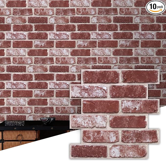 Commomy 3D Peel and Stick Brick Tiles by CommomyDecor