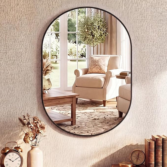 DUMOS 20" x 30" Oval Bathroom Mirror, Tempered Glass, Morden Vanity Mirror by DumosLifestyle