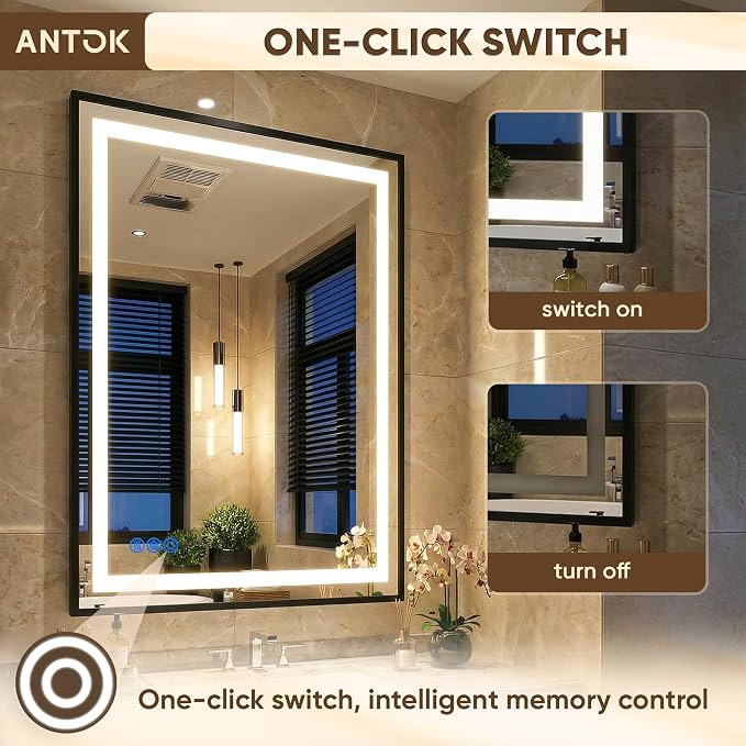 Antok 40X32 LED Bathroom Mirror - Image 6