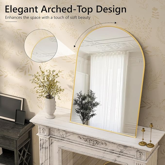 Arched Bathroom Mirror for Wall, HD Glass Over Sink for Bathroom - Image 5