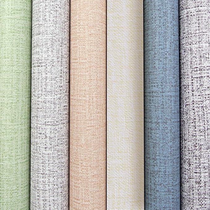 Yancorp 15.7"x787"/65.6' Textured Fabric Wallpaper Faux Grasscloth Peel and - Image 6