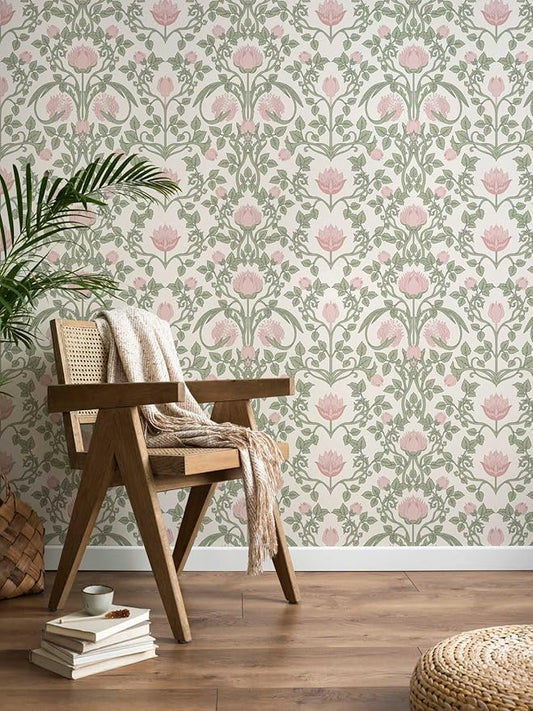 YXTII Floral Wallpaper Peel and Stick 236.2" × 17.3" by YXTII
