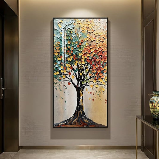 Large Framed Vertical Tree of Life Wall Art by Cuspin