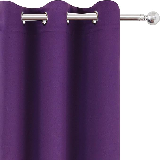 LEMOMO Purple Thermal Blackout Curtains/38 x 63 Inch/Set of 2 Panels Room - Image 7