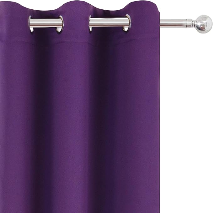 LEMOMO Purple Blackout Curtains 40 x 63 Inch Length/Set of 2 Curtain - Image 8