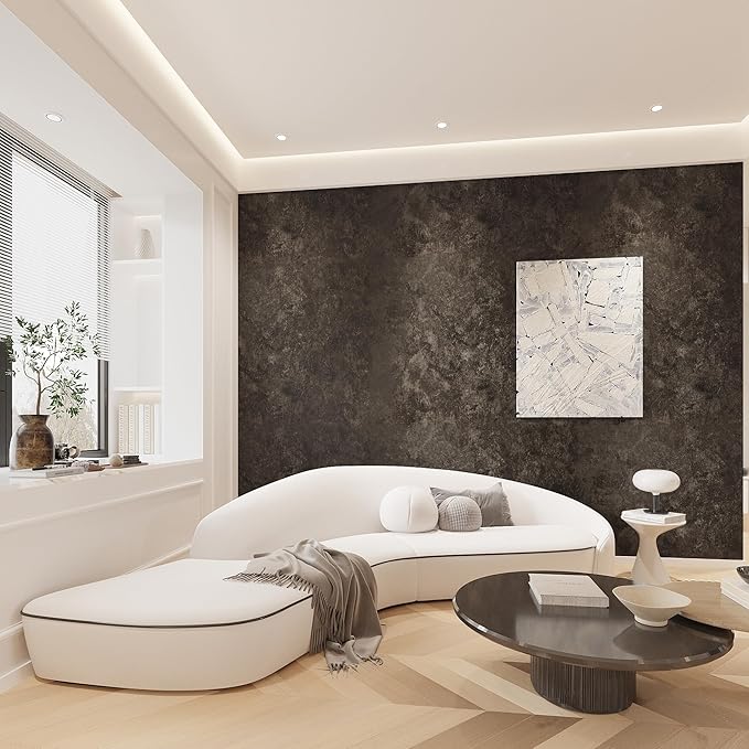 3yecao 16"×591" Big Roll Large Size Thick Dark Brown Tan Grey Concrete - Image 2