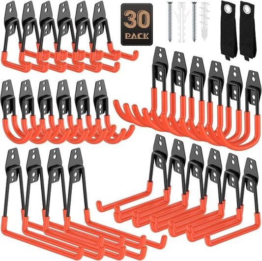 30 Pack Garage Hooks, Heavy Duty Steel Wall Mount Utility Hangers by YouthZeal