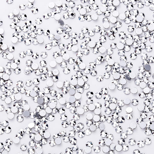 3000Pcs Silver Crystal Rhinestones,Glass Flatback Rhinestones Gemstones Mini for Nail Face Makeup Art Crafts Clothes Decoration -(SS6,2.0mm,Silver)