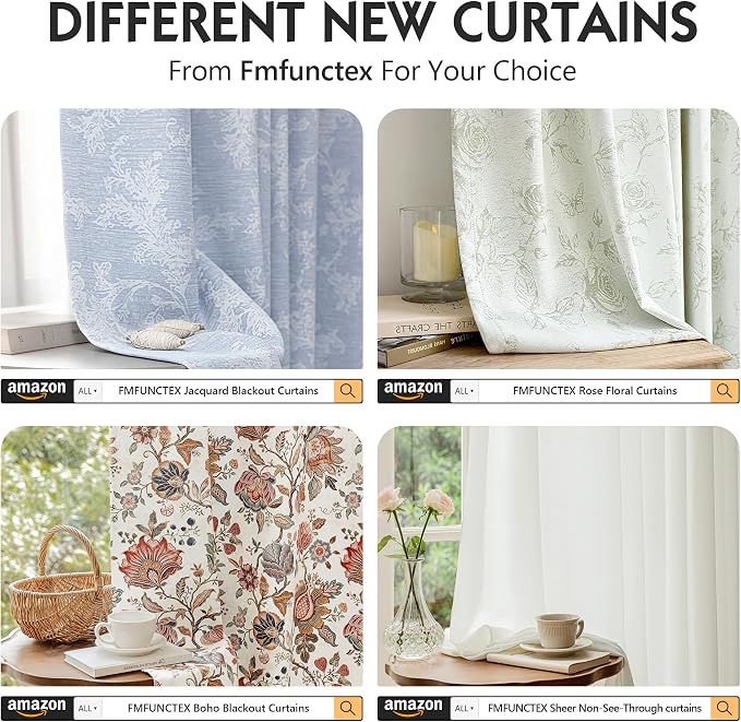 FMFUNCTEX 100% White Blackout Curtains - Image 8