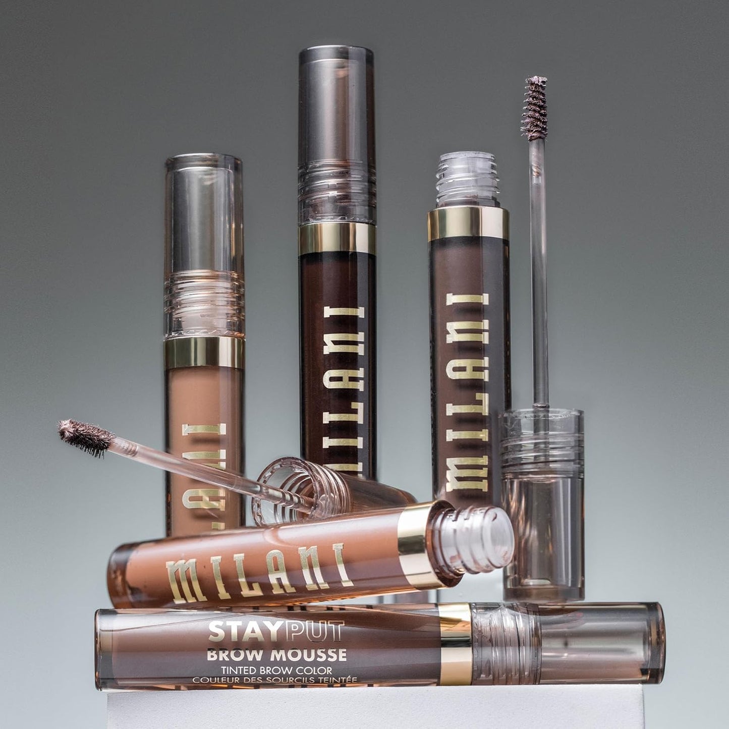 Milani Brow Tint- Stay Put Tinted Brow Mousse, Nourishing, High-Pigment infused with Shea Butter, Jojoba Seed Oil & Panthenol Vitamin B5 - Brown Black
