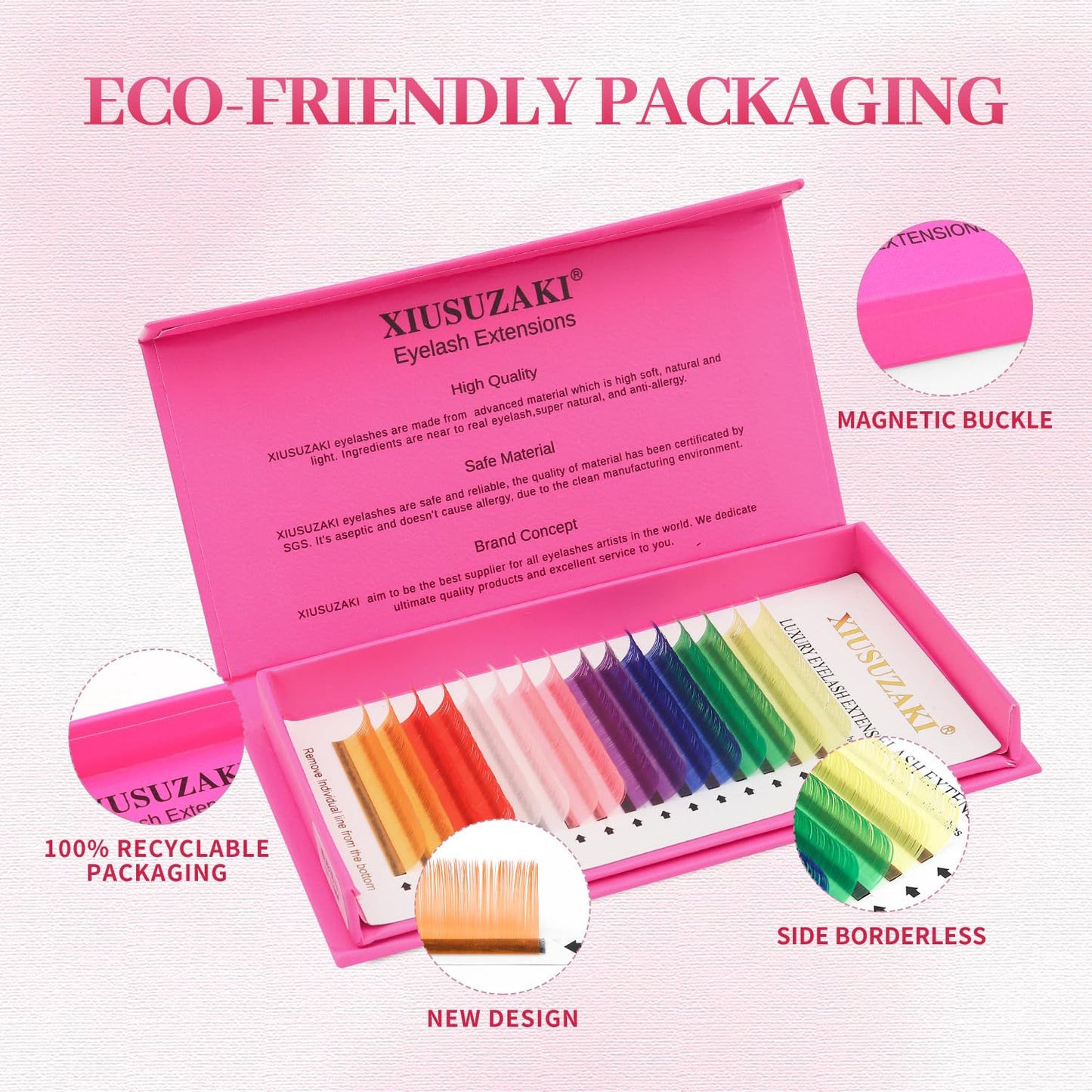 Eyelash Extensions Colored Lashes Extension 0.07 C Curl Lashes 9mm Classic Lash Extensions Soft Individual Lashes 16 Rows Natural False Eyelashes Volume Lashes Professional Use(Colored,0.07-C,9mm)