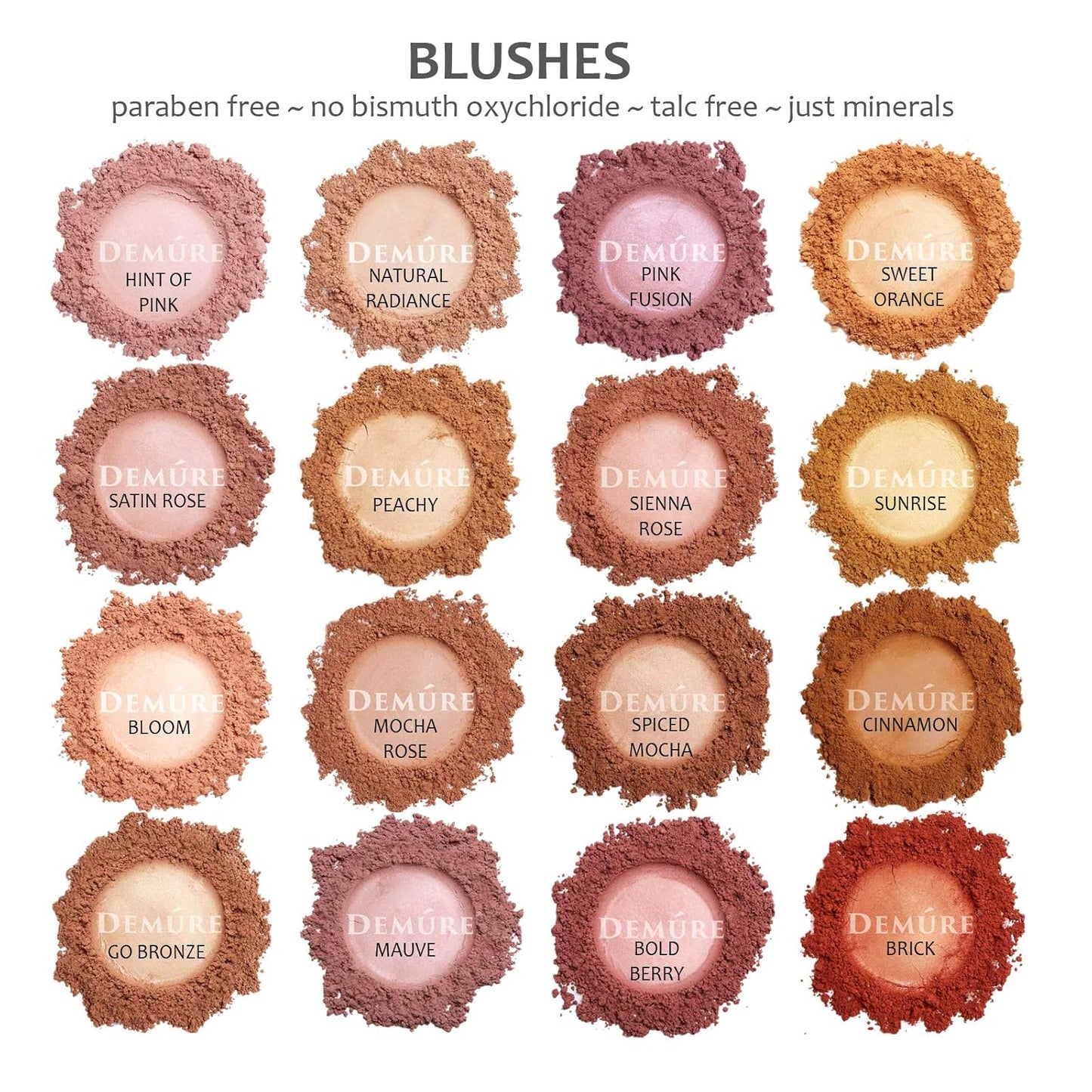 Mineral Make Up Blush, Loose Powder Makeup, Natural Makeup, Blush Makeup, Professional Makeup, Cruelty Free Makeup, Blush Powder By Demure (Hint of Pink)
