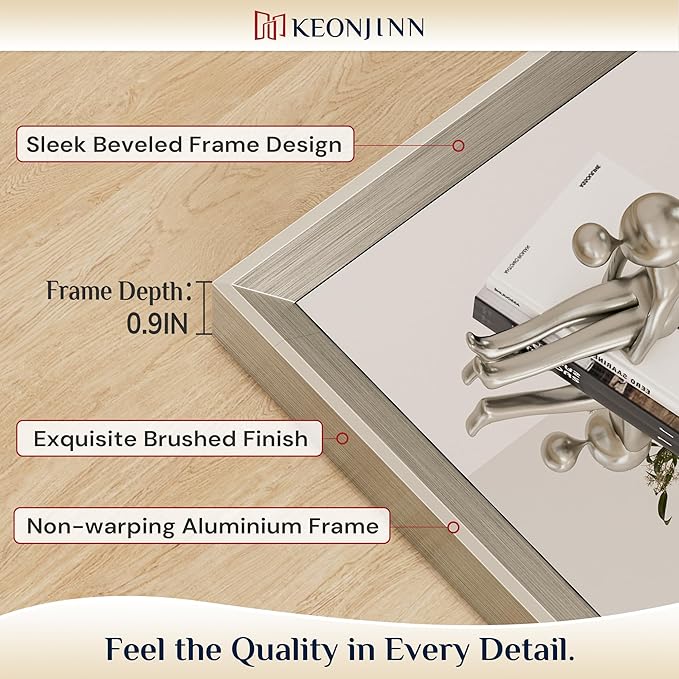 Keonjinn 22 x 30 Inch Brushed Nickel Bathroom Mirrors - Image 2