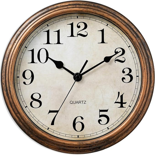 Wall Clock, Vintage Battery Operated, Retro Silent Non Ticking Decorative Clocks by HYLANDA
