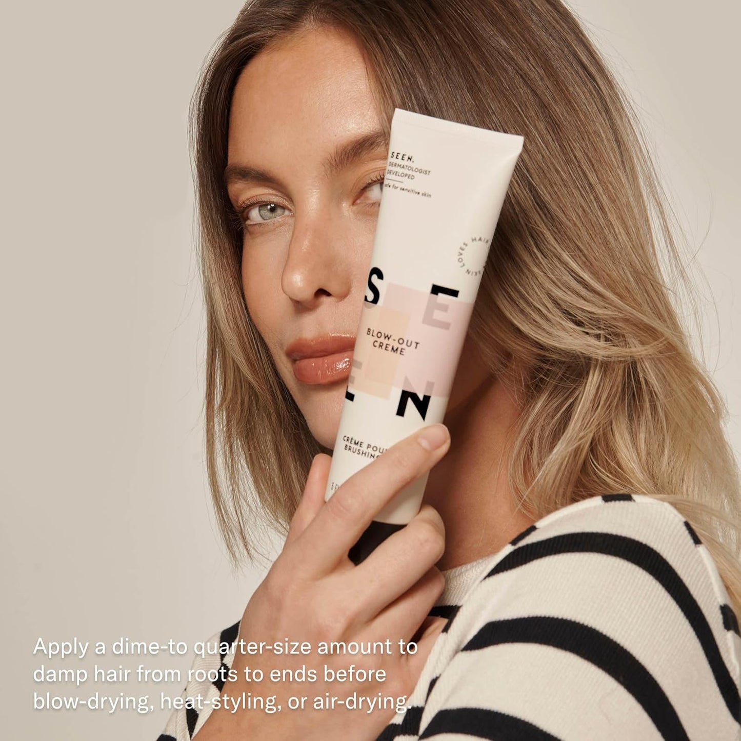 SEEN - Blow-Out Creme - Scented - Non-Comedogenic & Sulfate-Free Blow Out Hair Cream- Reduces Frizz- Heat Protectant- Safe for Sensitive & Acne Prone Skin