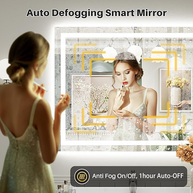 Briivue 40x24 Inch LED Bathroom Mirror - Image 4