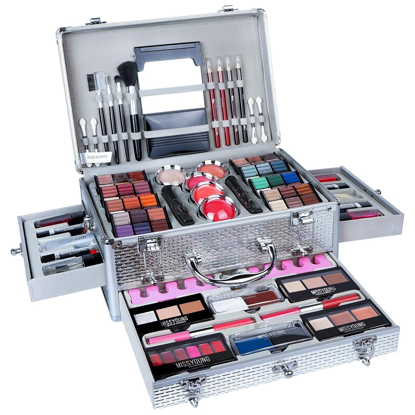 All-in-one Holiday Make up Gift Set | Makeup Kit for Women Full Kit Essential Starter Bundle Include Eyeshadow Palette Lipstick Blush Foundation Concealer Face Powder Mascara Lipgloss Brush