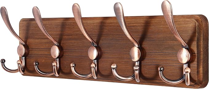 SKOLOO Rustic Pine Wood Wall Coat Rack by SKOLOO