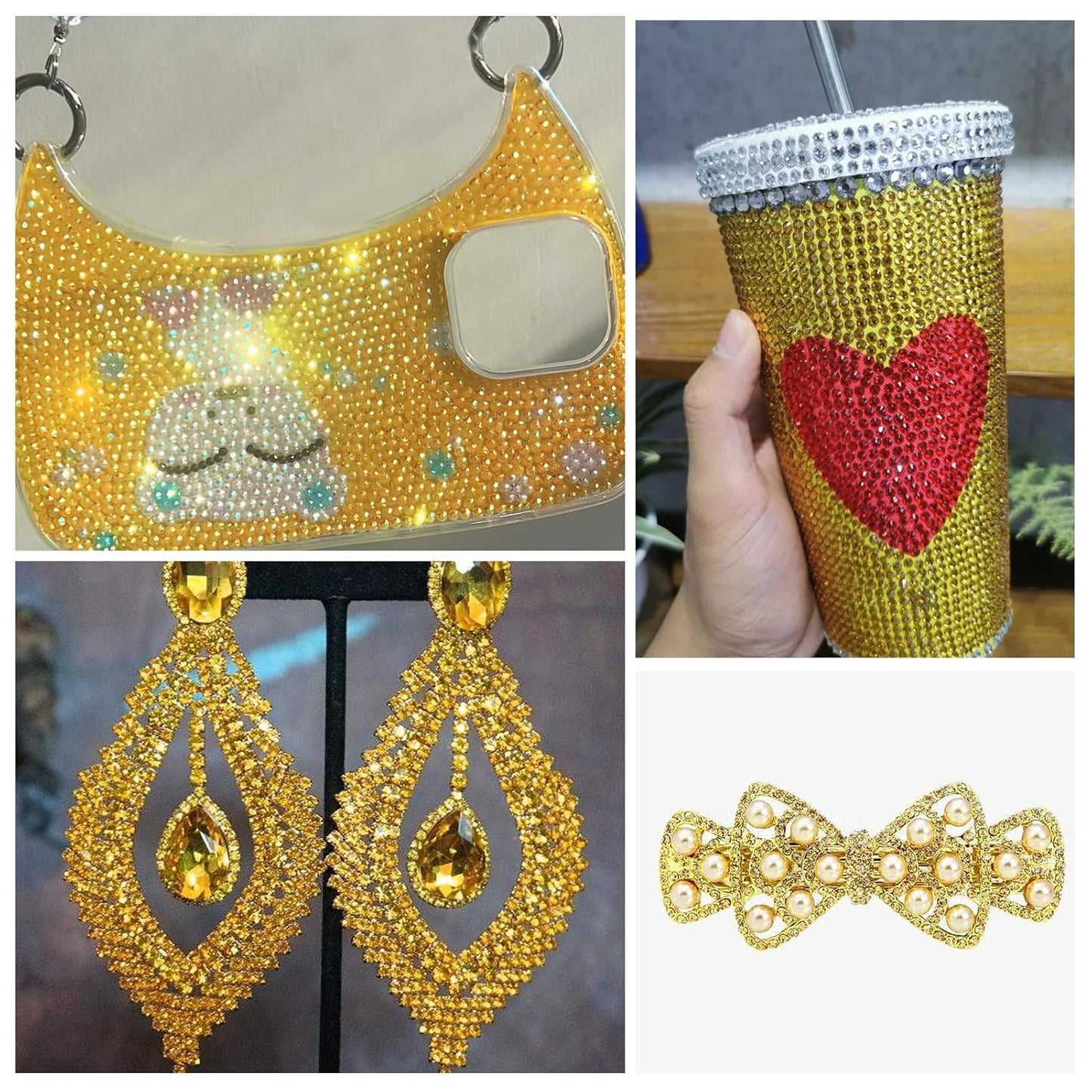 1440Pcs Metallic Sunshine Crystal Rhinestones,Glass Flatback Rhinestones Gemstones for Nail Face Makeup Art Crafts Clothes Decoration-(SS12,Metallic Sunshine)