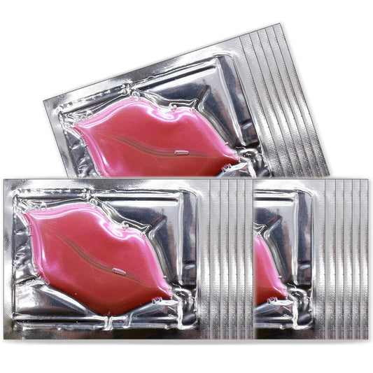 Permotary 30 Pieces Gel Collagen Lip Mask Crystal Lip Pads For Moisturizing, Anti-Wrinkle, Anti-Aging, Firms & Hydrates Lips,Pink