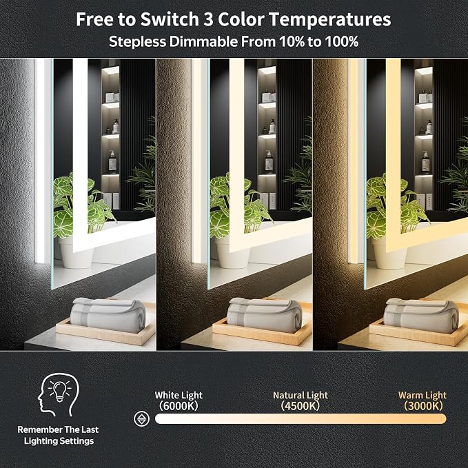 48" x 32" LED Bathroom Mirror - Image 7