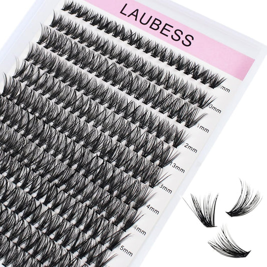 Eyelash Clusters LAUBESS Lash Clusters Individual Lashes Cluster Eyelash Extensions DIY at Home Waterproof Cluster Lashes (40D-C-9-16)