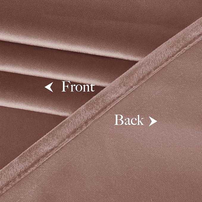 NICETOWN Dusty Pink Velvet Curtains 90 inches Long 2 Panels Set, Thermal - Image 8