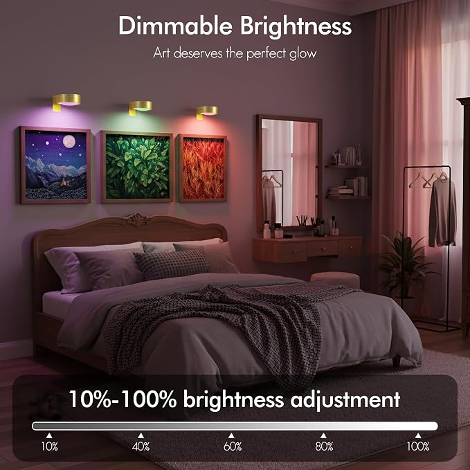 3-Pack Picture Lights for Wall, 13 RGB Color Changing Led Art Display Light - Image 3