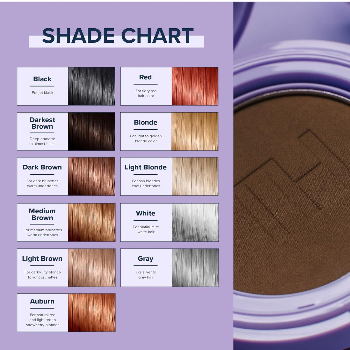 TRUHAIR Root & Scalp Cover Up Refill, Waterproof Pressed Powder for Gray Coverage, Bald Spots & Thinning Hair, Root Touch Up Color, 0.35 oz (Darkest Brown)