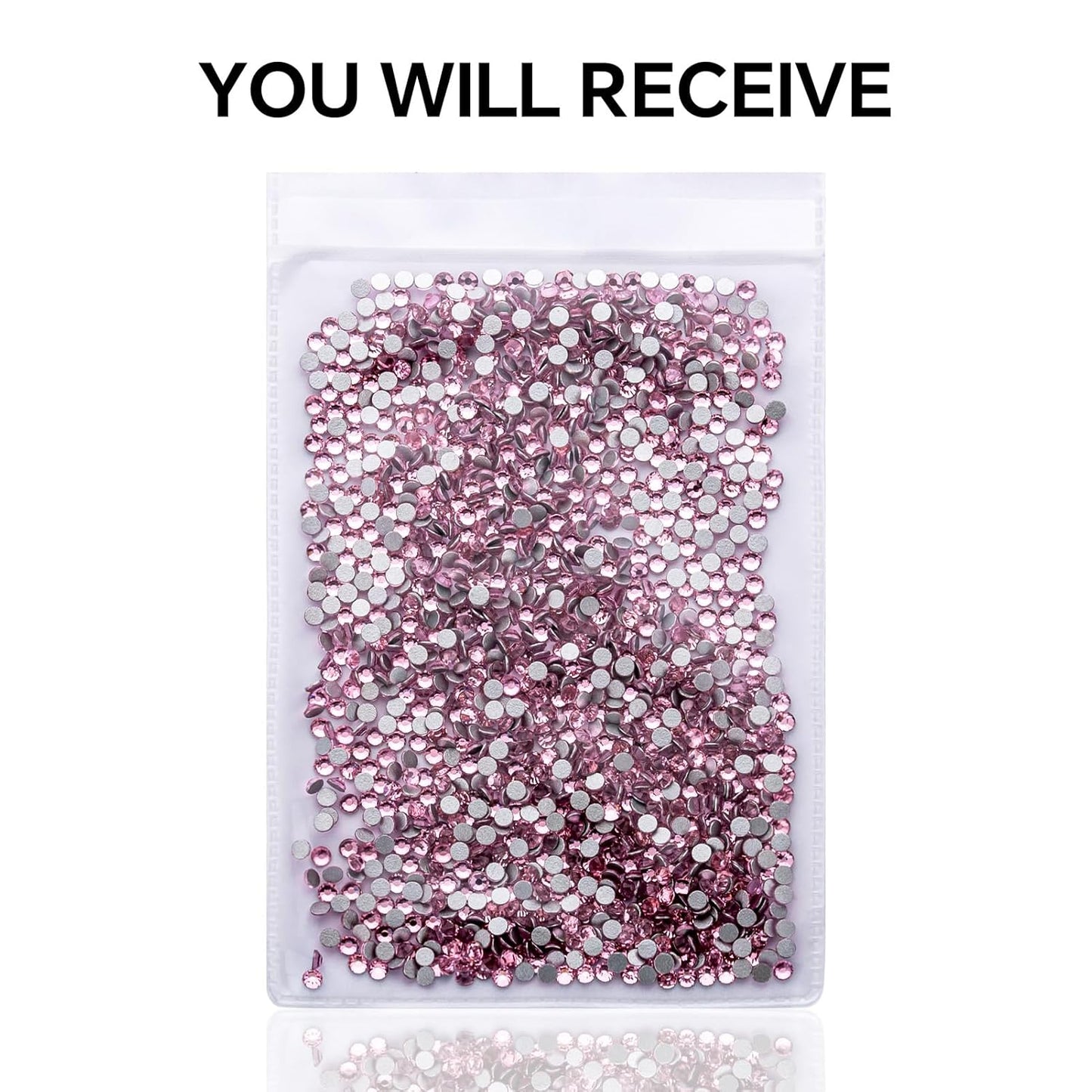 1440Pcs Light Pink Crystal Rhinestones,Glass Flatback Rhinestones Small Gemstones for Nail Face Makeup Art Crafts Clothes Decoration - (SS4, 1.6mm,LightPink)