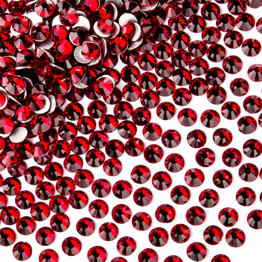 288Pcs Siam Crystal Rhinestones,Glass Flatback Rhinestones Gemstones for Nail Face Makeup Art Crafts Clothes Decoration -(SS34,7.0mm,Siam)