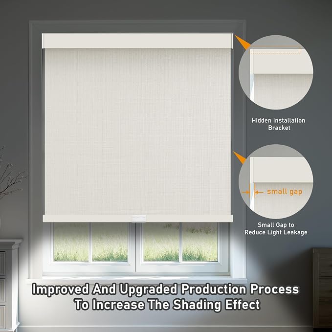 AOSKY Custom Linen Roller Blinds Shades - Image 4