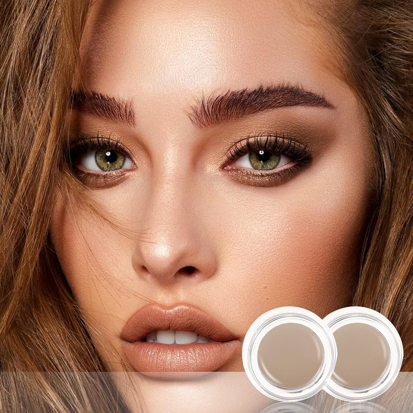Boobeen 2 Pcs Eyebrow Pomade Cream, Waterproof Brow Pomade Gel High Pigmented Long-lasting for Natural Eyebrow Makeup, Suitable for Everyone