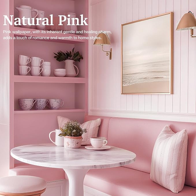 Dimoon 17.7''x236'' Peel and Stick Wallpaper Pink Contact Paper - Image 7
