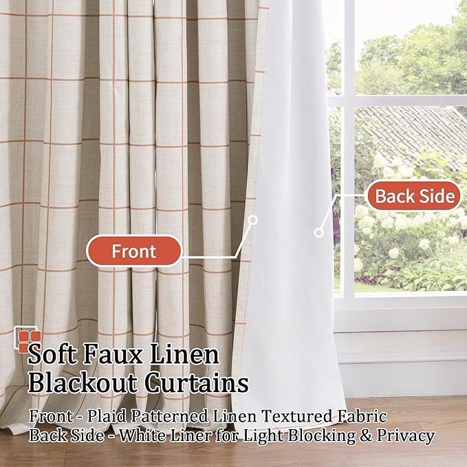 Lajode Linen Blackout Curtains for Bedroom - Image 3
