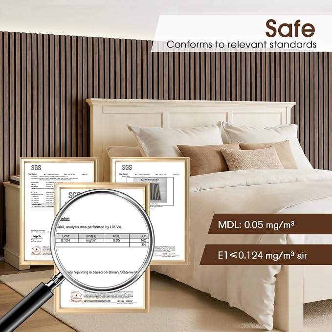 Acoustic Wood Wall Panels 2 Pack 47.6" x 23.6", Sound Proof Wooden Paneling - Image 4
