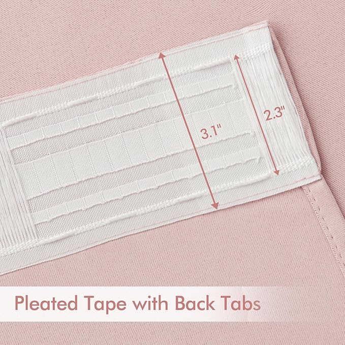 MIULEE Baby Pink Back Tab Blackout Curtains 72 Inch Length 2 Panels Set - Image 4