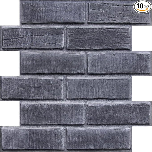 COMSTICKC 3D Faux Brick Wall Panels Peel and Stick Tiles, Small Size Thin PVC by COMSTICKCDECOR
