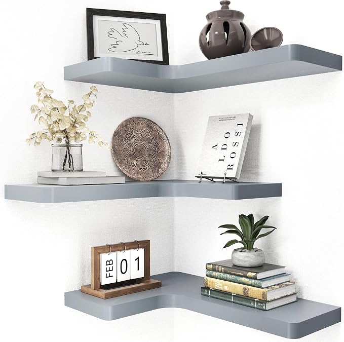 fuqing Corner Floating Shelves, Wall Shelf Set of 3, Shelves by Fuqing