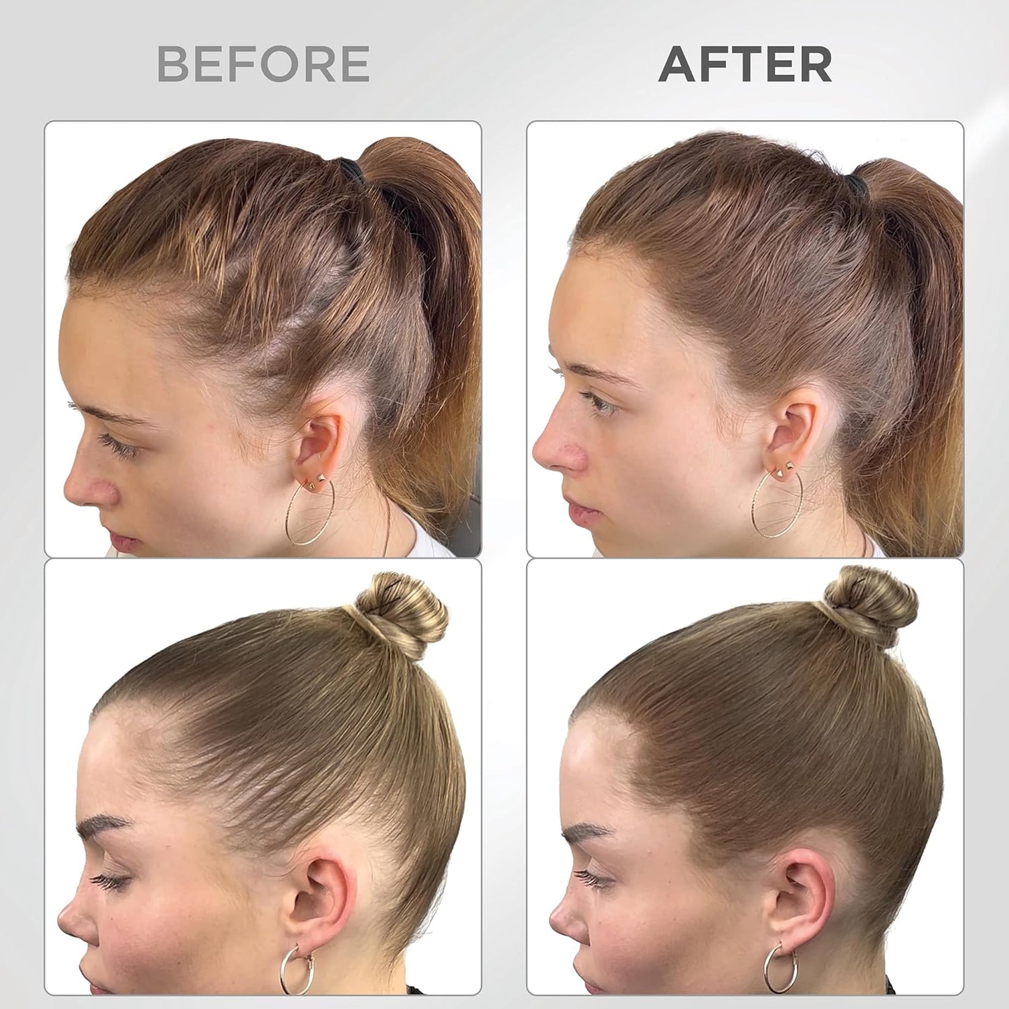 THICK FIBER Root Touch Up Set - Hairline Concealer for Thin and Thinning Hair, Water & Sweat Resistant, with Brush (Medium Golden Brown)