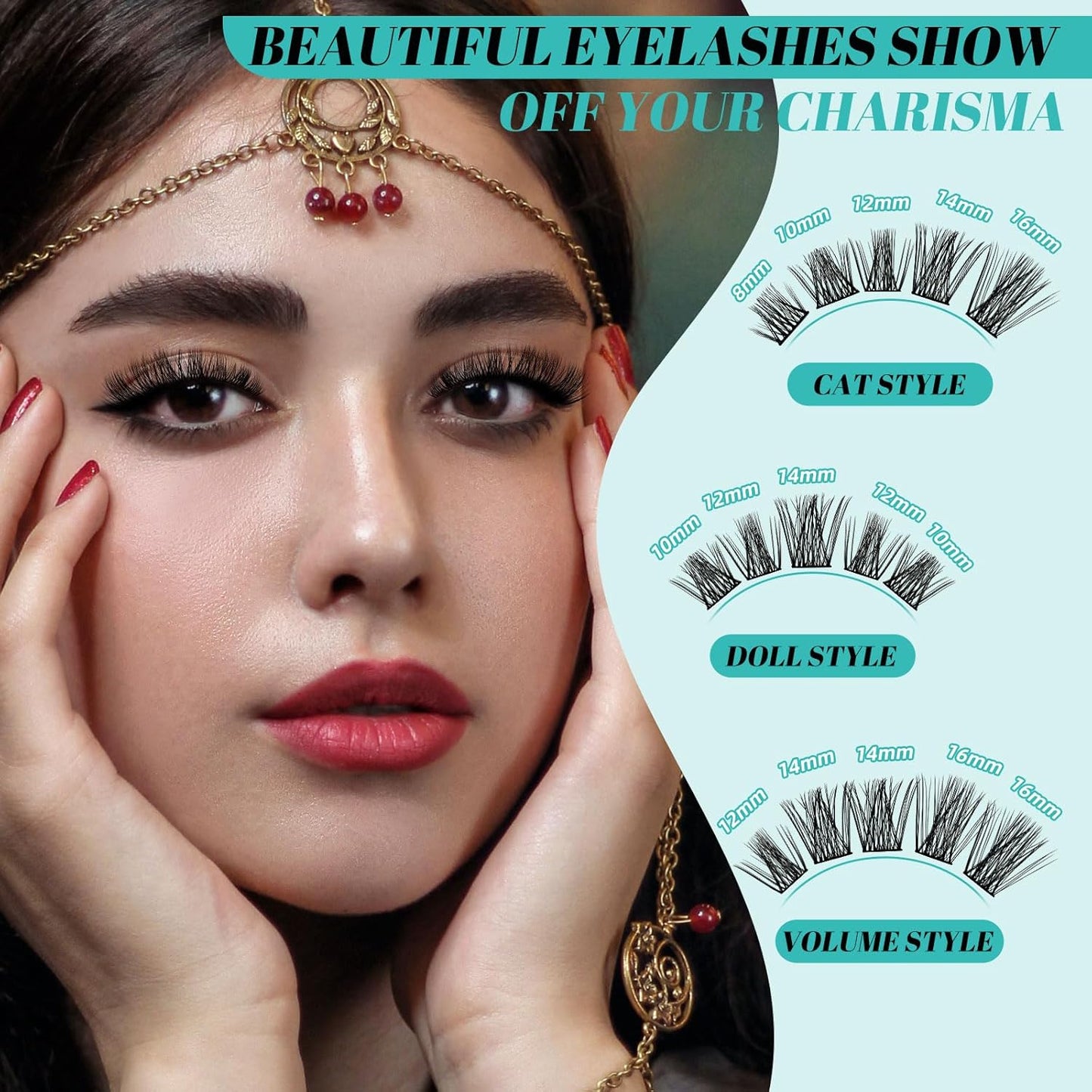 Lash Extension Kit,168Pcs DIY Eyelash Clusters with Bond and Seal Glue Waterproof,Eyelashes Remover for Cluster Extensions for Beginner,Lashes Applicator Tool(Medusa,D-Mix8-16mm Kit)