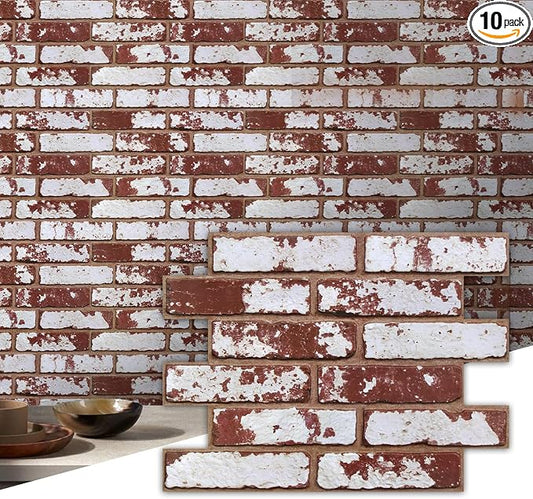 Commomy 3D Peel and Stick Brick, Ultralight Thin PVC Faux Brick Wall Panels by CommomyDecor