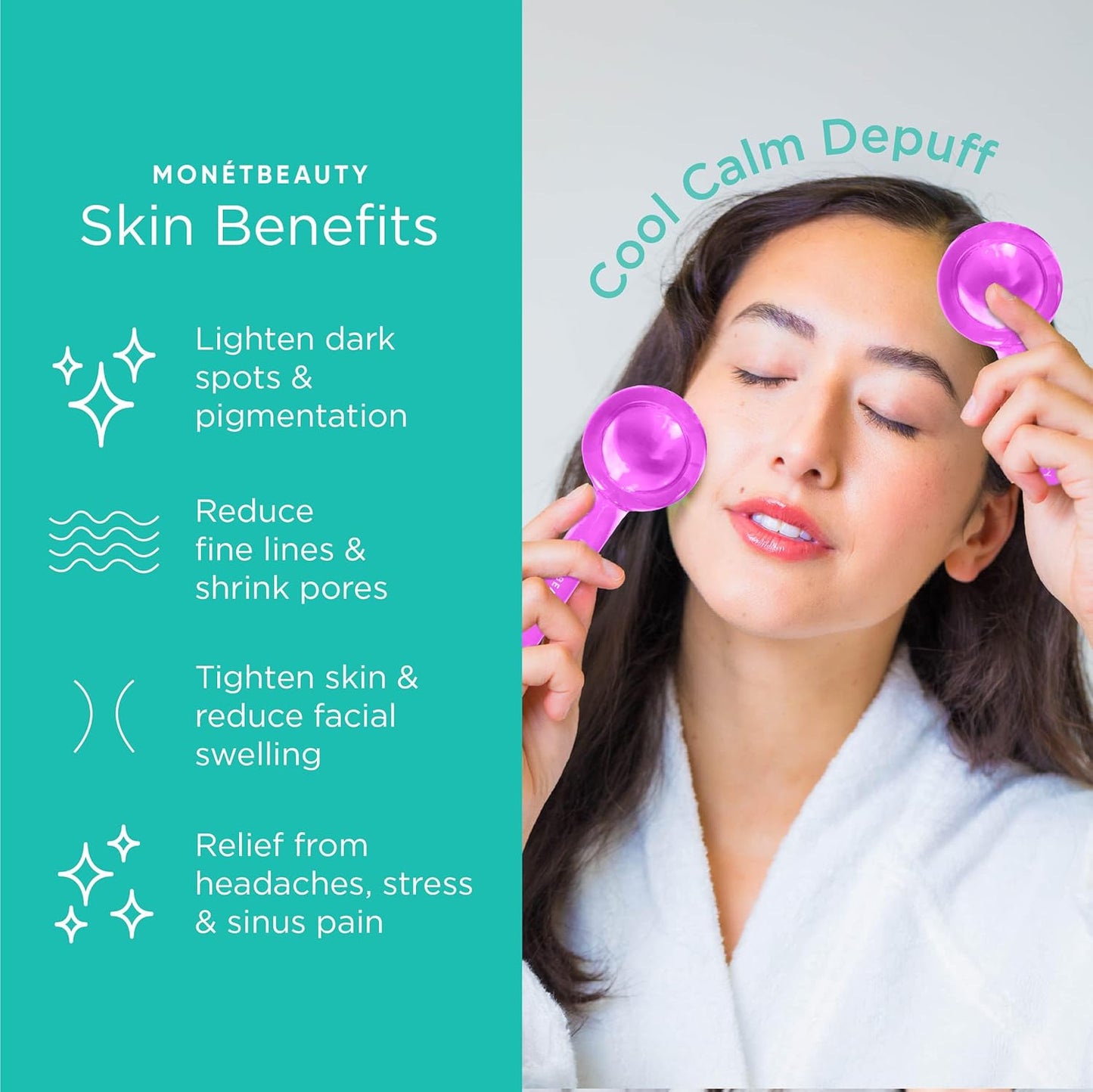 Ice Globes for Face, Freezer Safe and Highly Effective Facial Globes for Daily Beauty Routines, Face Roller to Tighten Skin, Reduce Puffiness, Enhance Circulation and Complexion (Purple)