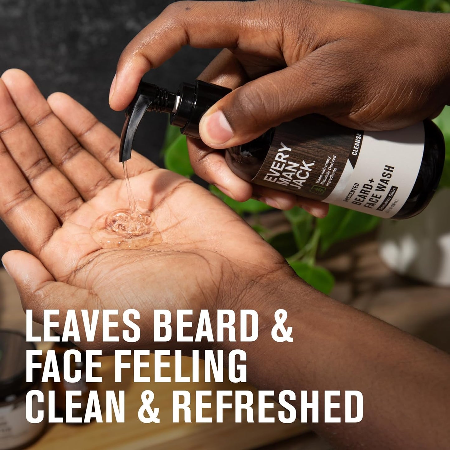 Every Man Jack Unscented Beard + Face Wash - Fragrance Free for Sensitive Skin - Naturally Cleanse and Condition Your Beard and Skin - 6.7-ounce (2 pack)