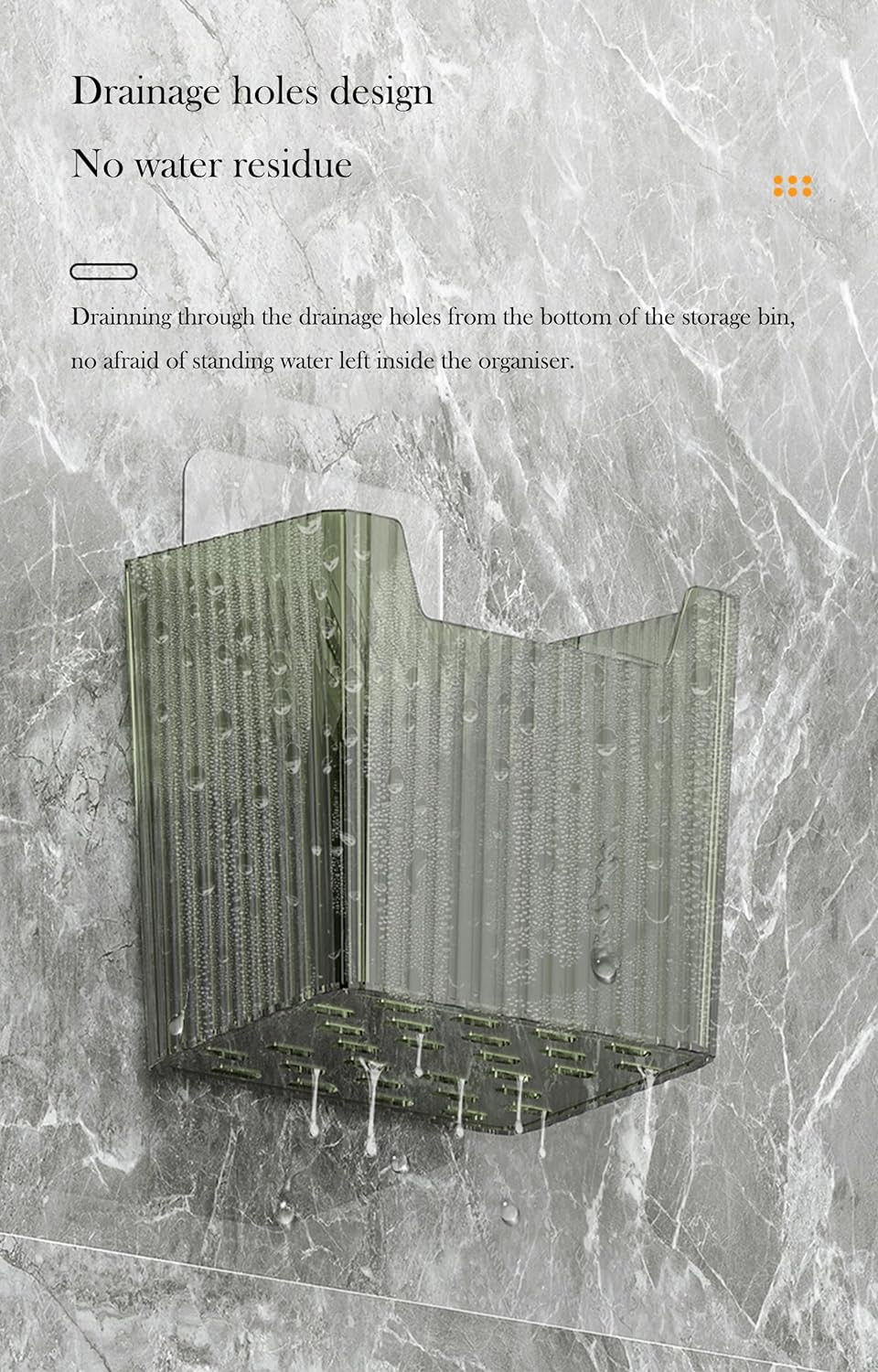 Set Of 2 Storage Organizer Bins Wall Mounted Shower Caddy, Bathroom shelves Stackable Clear Plastic Toothbrush Holder Adhesive Hanging Bin for Bathroom, Kitchen, Cabinet, Shower BPA Free Small (Clear)