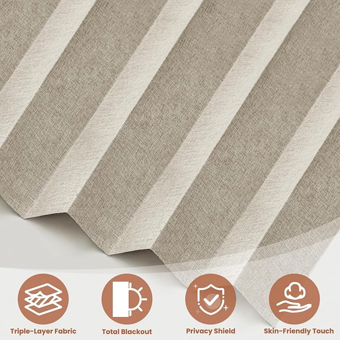 AJAZZ Blackout Accordion Door Curtain 98"x84" Cream White - Image 7