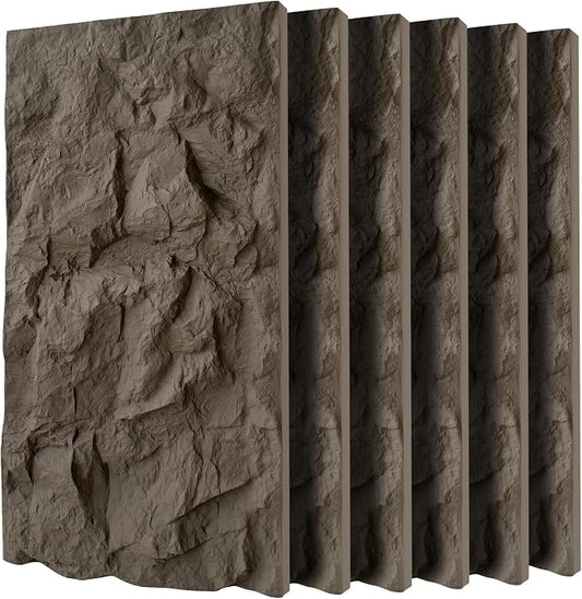 3D Faux Stone Wall Panels, Lightweight & Waterproof Accent Marble Rock Skin by Gahowlen